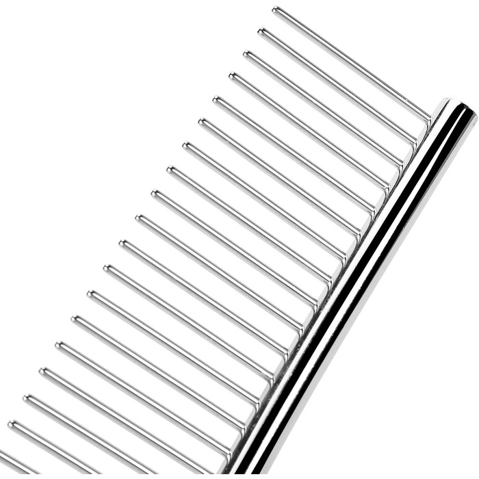 Гребінець для грумінгу собак з нержавіючої сталі, вигнутий носик, для видалення шерсті собак та котів (25 см)