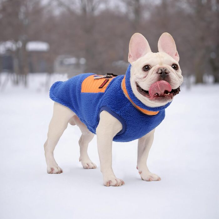 Зимова куртка для собак FeiaX Ware з флісу, тепла жилетка для собак, одяг для собак, жилетка для цуценят для маленьких та середніх собак (Блакитний, XXL)