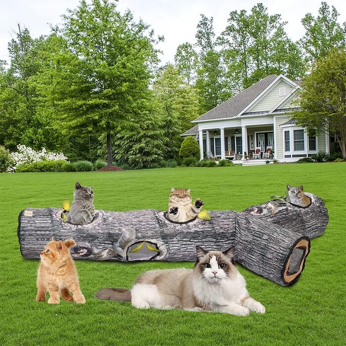 Туннель-іграшка для котів Yunso: інтерактивний, складаний, 150x65x25 см