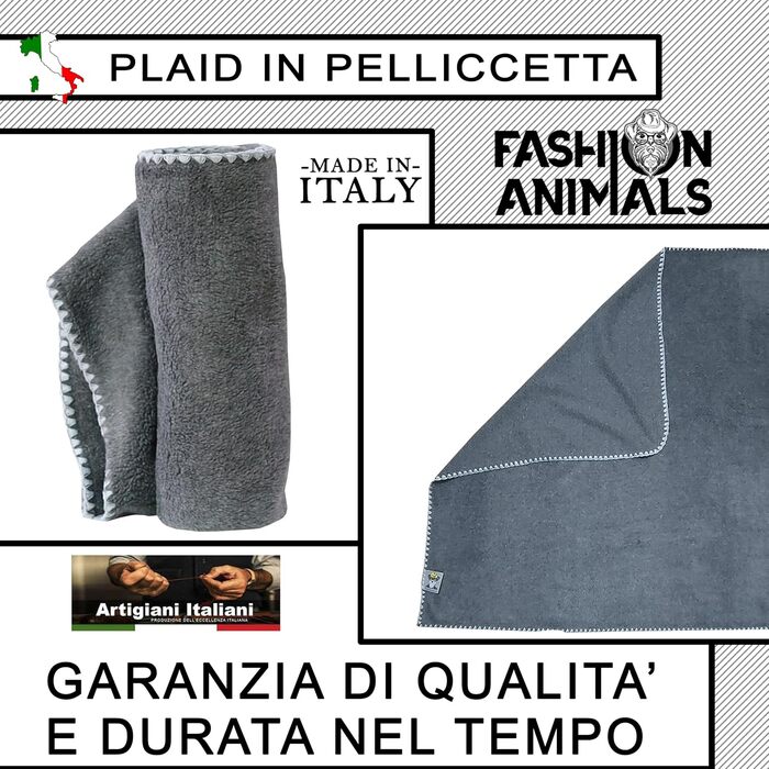 М'яка ковдра для домашніх тварин Luxus 150x100 см – Кашемір-мікс або штучне хутро, стильна та миюча, для собак та котів (Сірий, штучне хутро)