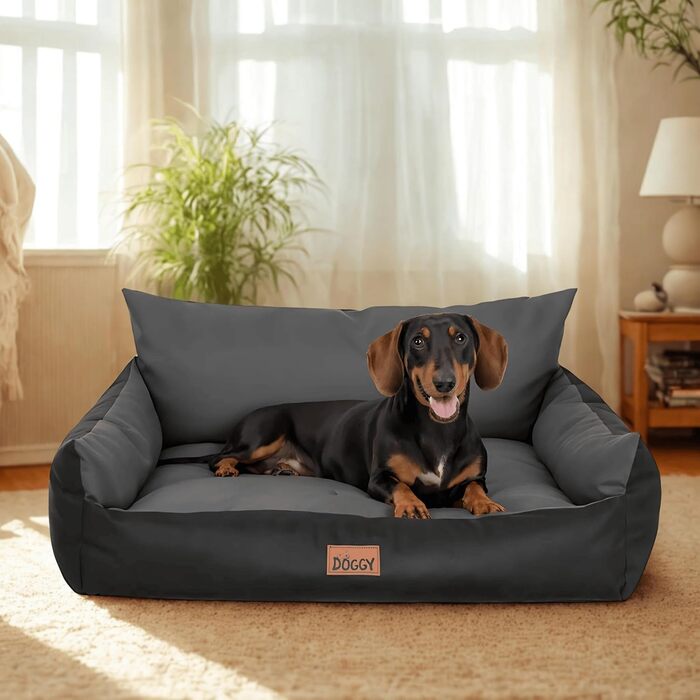 Ліжко для собак - м'яке ліжко-корзина для собак, котів, маленьких, середніх та великих собак - ліжко для собак, диванчик для собак, лежанка для собак, спальне місце - 63x48 см - Графіт L