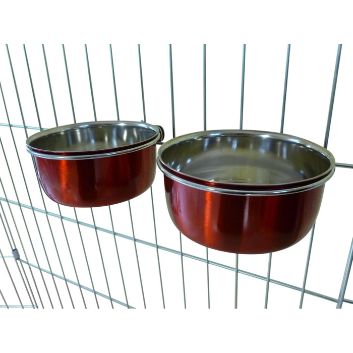 Миски для собак Ellie-Bo, 1 шт. (червоний, 0.6 л, маленькі) - для вантажівки, клітки, вольєру