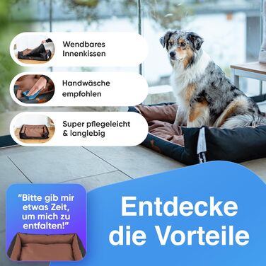 Міцне ліжко для собак: великих, маленьких, цуценят та літніх собак. Зручне собаче ліжко-корзина, різні кольори (M, онікс)