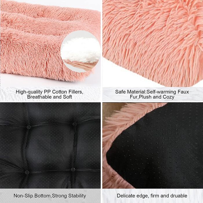 Крісло-ліжко для собак та котів LIVEINU з штучного хутра, рожеве, XL (94x63x10 см)