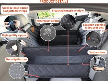 Захисний чохол на сидіння автомобіля для собак Paw Jamboree - великий, для заднього сидіння