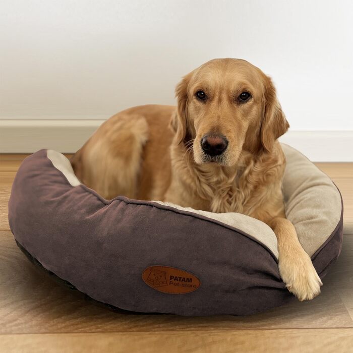 Кругле ліжко для собак та котів Fufi Large 71 см: зручне, з м'якими краями, антиковзне, знімне, для всіх сезонів