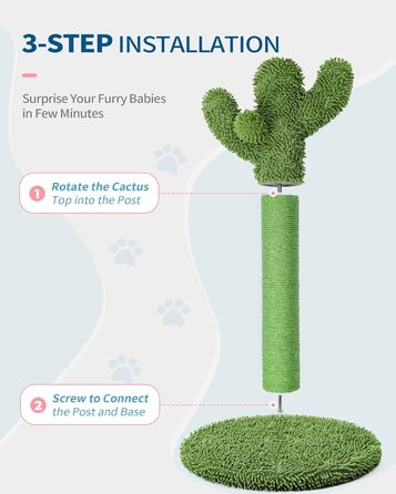 Дряпка для котів Made4Pets Кактус 55,1 см, з натурального сизалю, для кошенят, з іграшками, для дому