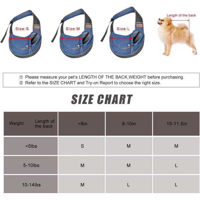 Слін для собак та цуценят CUBY: зручний та безпечний, з дихаючою сіткою та регульованим ременем, для прогулянок та подорожей (Джинс, M)