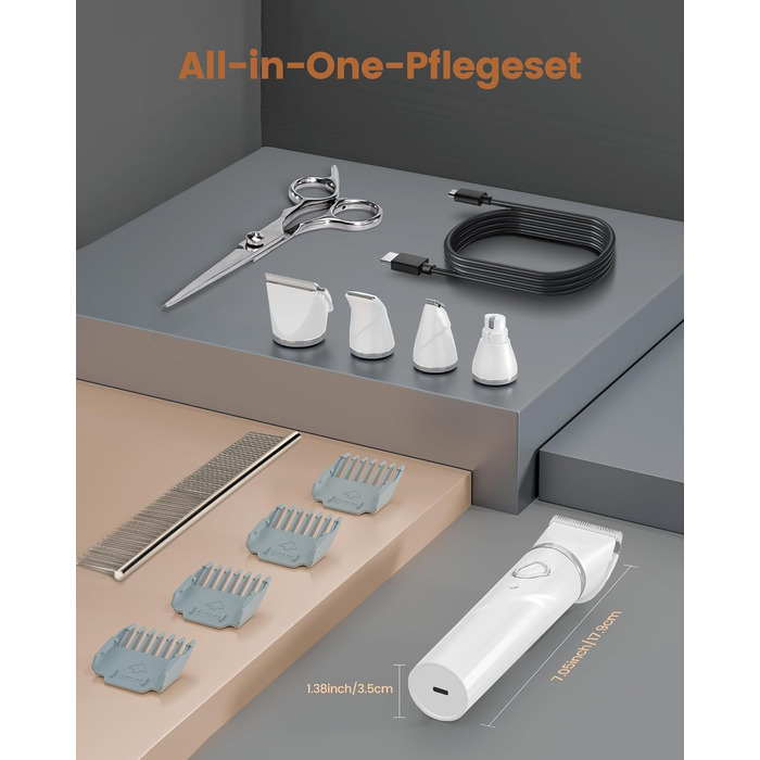 Набір 4 в 1 для догляду за собаками: машинка для стрижки, триммер для лап, точилка для кігтів, для собак та котів