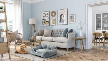 Крісло-ліжко для собак середніх порід Benetton, сіре, розмір M, 65x50x20 см, поліестер, можна прати в пральній машині