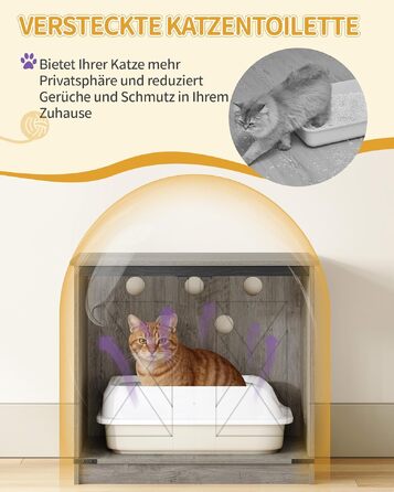 Комплекс для котів Hzuaneri Kratzbaum: Дряпка-стійка з будиночком, мискою, висота 173 см, платформа, сизаль, гамак, подушка, іграшки (Greige)