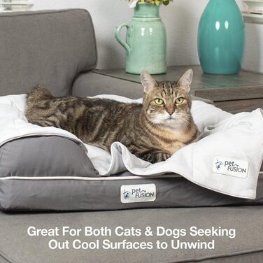 PetFusion охолоджуюча ковдра для котів і собак, легка, машинне прання, різні розміри та кольори, сіра і коричнева, розмір Small (69x79 см)