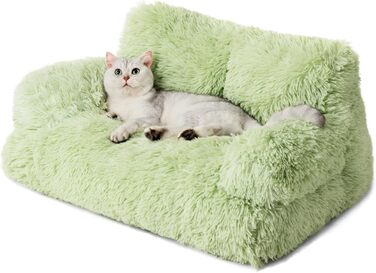 Лежак для котів і собак MEWOOFUN, плюшевий, 76x45 см, знімний та придатний до прання, зелений