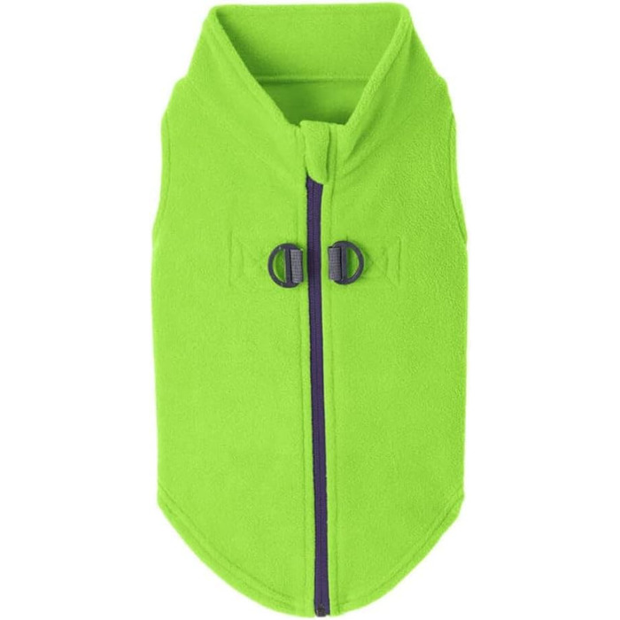Теплий флісовий пуловер для собак Gooby з блискавкою, лімоний колір, розмір XS. Зручна куртка для собак з кільцем для повідка. Підходить для маленьких та середніх собак, хлопчиків.