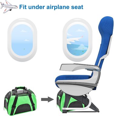 Транспортна сумка для тварин (кіт, собака, кролик, хом'як) - зелена, 47x27x28 см, до 5 кг