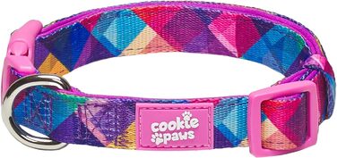 Cookie Paws м'який неопреновий нашийник для малих собак, зручний, регульований, із швидкою застібкою, довговічний, дихаючий, легкий у догляді, стильний, рожево-фіолетовий