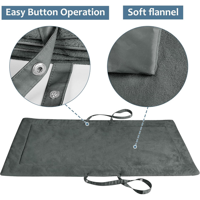 Водонепроникний килимок для котів та собак Kritter Planet, складаний, миючий, для подорожей та відпочинку на природі, з ручками, 127 x 70 см