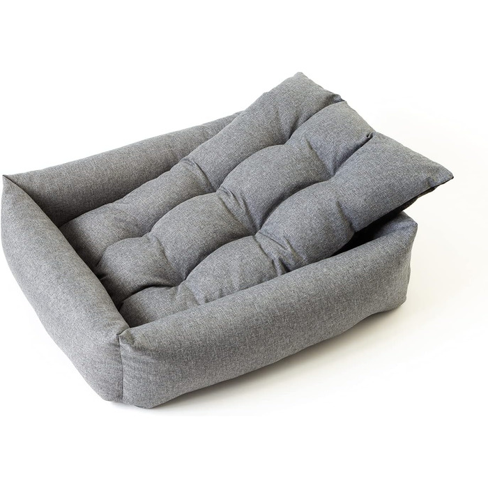 Водонепроникне ліжко для собак - ліжка для маленьких та великих собак - ліжко для собак з неслизьким дном - кошик для собак, корзинка для собак 65x55x16 сірий льон 65x55x16 сіре лляне полотно