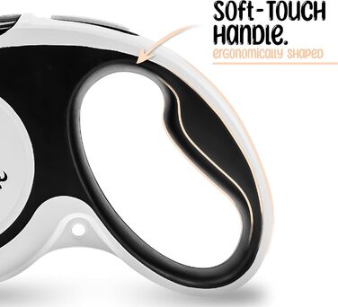 Рулетка для собак до 20 кг Bluzelle з відбиваючими смугами, 5 м, міцний карабін, найнадійніша гальма, нейлоновий ремінь, ергономічна ручка