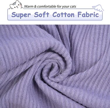 Одяг для безшерстої кішки Сфінкс: м'який пуловер з ролетним коміром, футболка та жилет з бавовни (Чорний, XL, A-фіолетовий)