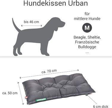 Ортопедичне собаче ліжко Doctor Bark Urban - для собак середніх порід - 70x50 см - сірого кольору - виготовлено в Німеччині - миється до 95°C