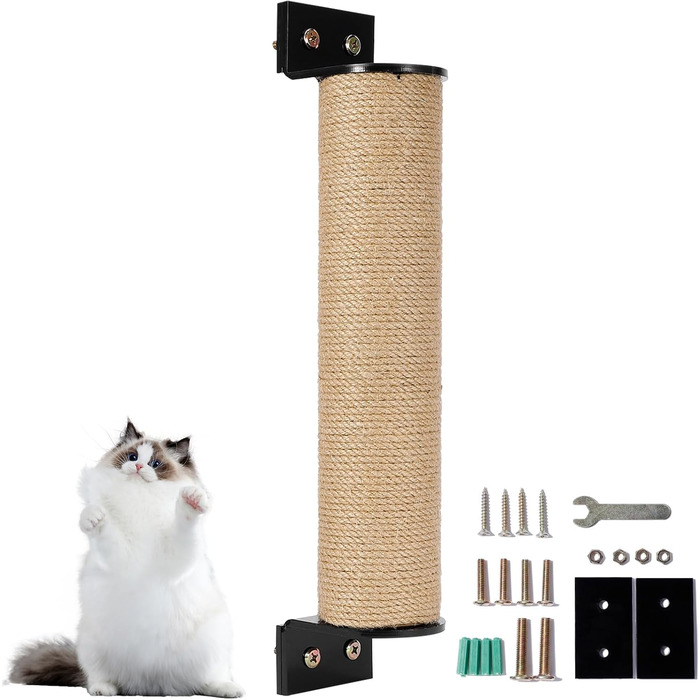 Кігтеточка для котів на стіну з сизалю - міцна кігтеточка-стовпчик для котів