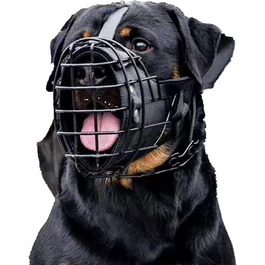 Металевий нашийник-намордник з шкіряним ремінцем для німецької вівчарки, добермана, ротвейлера та інших великих собак (упаковка 10 шт.)