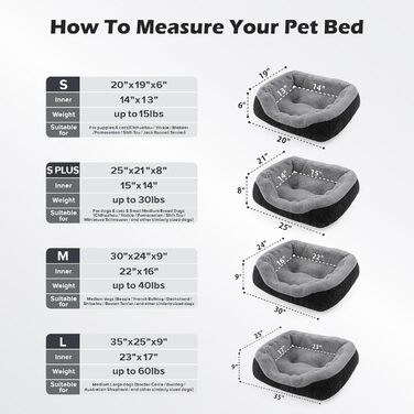 Ортопедичне ліжко для собак Invenco, розмір M, чорне. М'яке, тепле, з неслизьким дном (30x24x9 см)