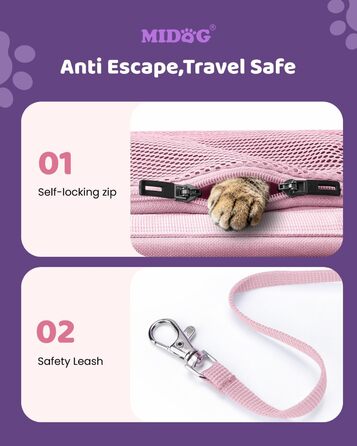 MIDOG Сумка-переноска для котів та маленьких собак, м'яка, TSA-сертифікована, для подорожей літаком, під сидіння, з розширеним простором, надійні застібки, оливковий/листяний колір