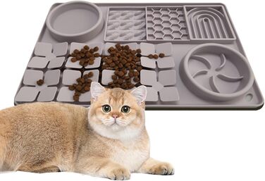 Килимок для повільного годування собак, антистрес, для грумінгу, сірий