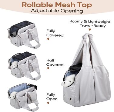 Сумка-переноска для собак, котів та цуценят – м'які боки, подорожі, 6.8 кг, сіра