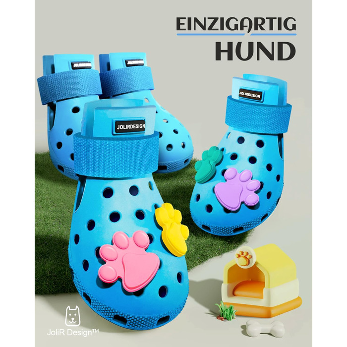 Чоботи для собак: захист лап, водонепроникні, зручні, дихаючі, антиковзні, легкі в догляді. Підходять для літа та зими (M, Blue)