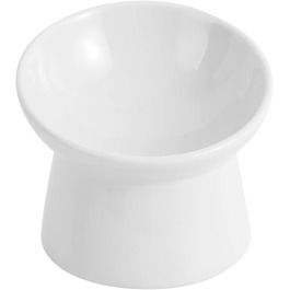 Котло propositions для котів з кераміки, піднятий годівниця, 15° нахил, 280 мл, білий, великий - для запобігання зригування