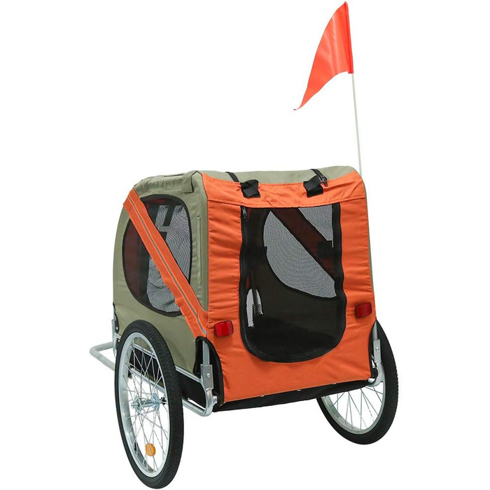 Багатофункціональний велопричіп 2-в-1: для дітей та домашніх тварин. Велосипедний візок-причіп для 2-х осіб (137x73x90 см, помаранчевий)