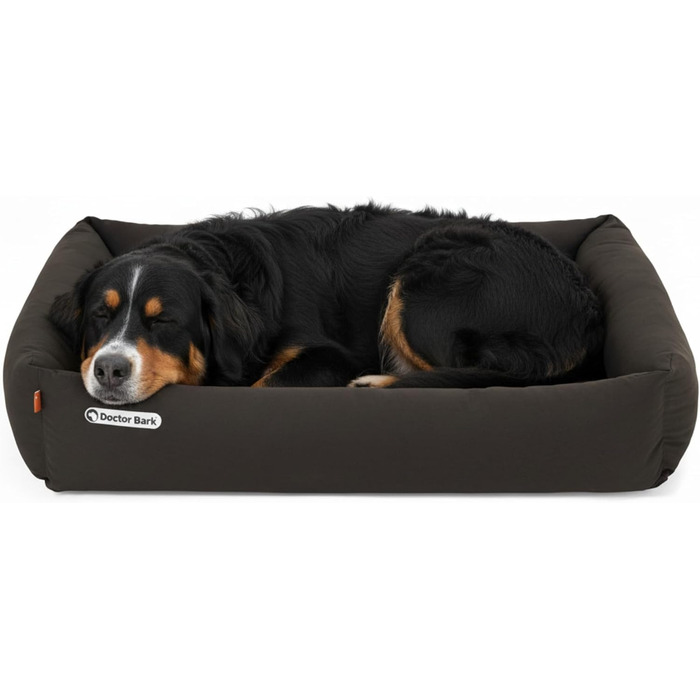 Ортопедичне ліжко для собак Doctor Bark - миється до 95°C, гігієнічне, без запаху, великі породи, з м'яким коржем (XXL 110x100 см, коричневе)