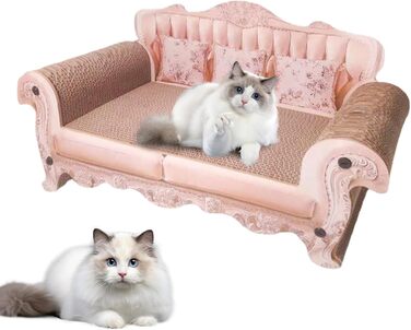 Кігтеточка для котів з картону, лежанка-софа, 60x24x30 см