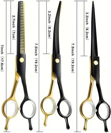 Ножиці для грумінгу собак і котів, нержавіюча сталь, для догляду за шерстю, з вигнутими та прямими лезами, з лезом для розрідження, колір: блакитний павич