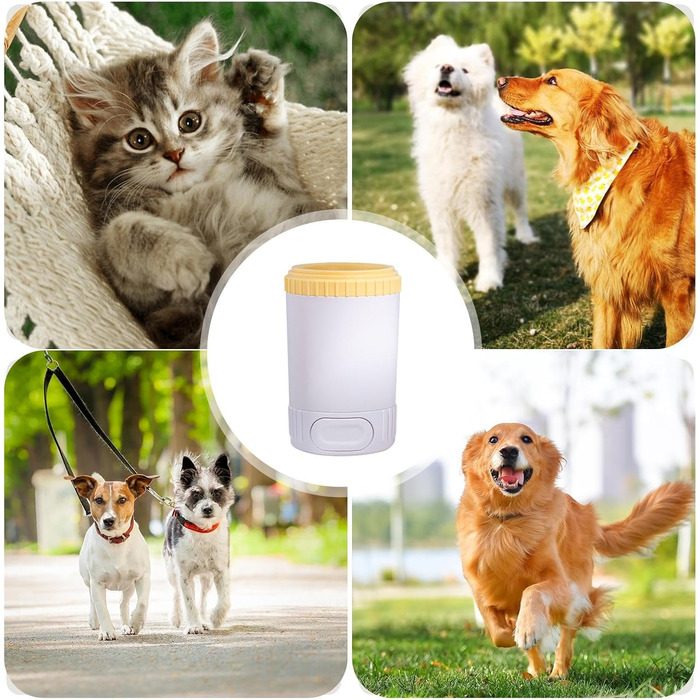 Миска для миття лап собак, очищувач лап | Миска для очищення лап собак - миска-мийка для брудних лап домашніх тварин, силіконовий пристрій для догляду за лапами маленьких, середніх та великих собак (жовтий)