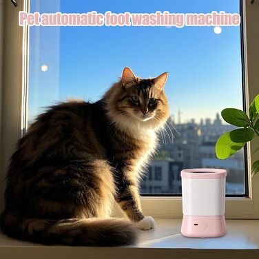 Очищувач лап для собак, портативна щітка | 2 швидкості, проти бризок, для догляду вдома, у подорожах, на кемпінгу, під час прогулянок (Рожевий)