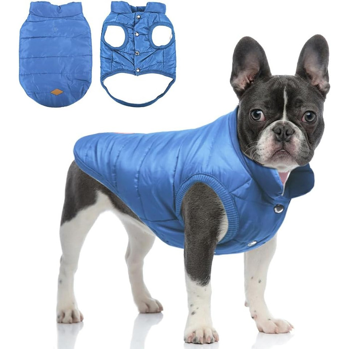 Зимовий одяг для собак Meioro: тепла куртка, флісова жилетка, м'який светшот для малих та середніх собак (XS, блакитний)