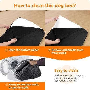 Ортопедичний лежак для собак, матрац для собак з двошаровою конструкцією, миючий лежак для собак, знімний кошик для собак, 105 см для середніх собак, середньо-сірий L 105 x 69 x 12 см, середньо-сірий