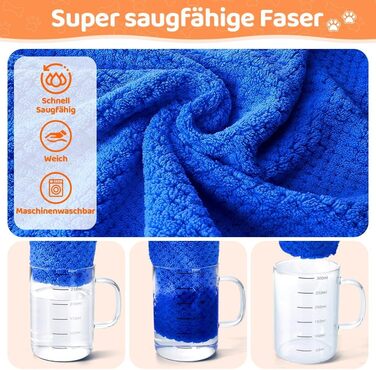 Рушник для собак SlowTon: суперпоглинаючий халат для висушування після купання, плавання, прогулянки. L, блакитний