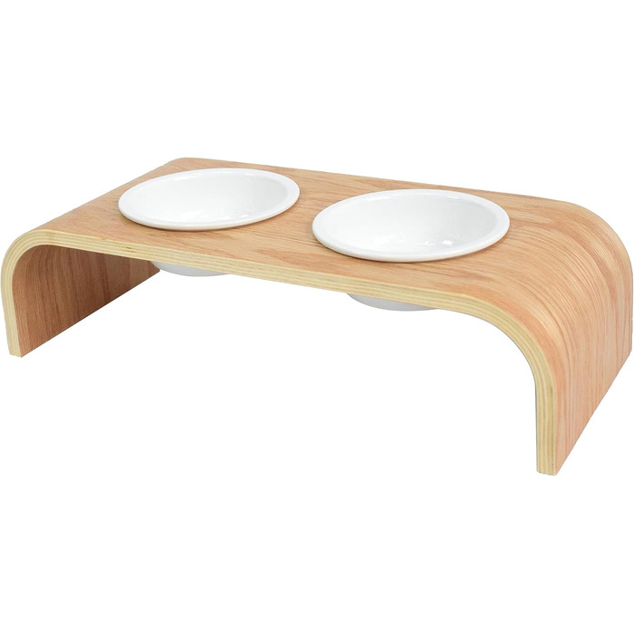 Набір мисок для котів та маленьких собак Neustein: 4 миски (2+2), 250 мл, кераміка, бамбук