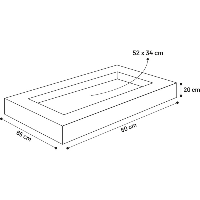 Кошик Flamingo Korb Krems прямокутний світло-сірий 80x65x20 см, сірий L 80 x 65 x 20 см