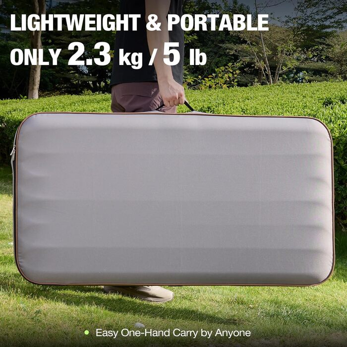 Кругле лежанка для собак Lekereise: водовідштовхувальний, надувний, 126x66x12 см, для середніх та маленьких собак, знімний чохол, для подорожей та саду (сірий), XL