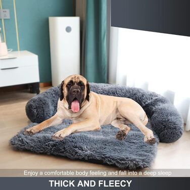 Крісло-ліжко для собак PETCUTE, м'яка подушка для собак, ковдра знімний чохол, нековзна підставка, миється, захист багажника, круглі кути - темно-сірий