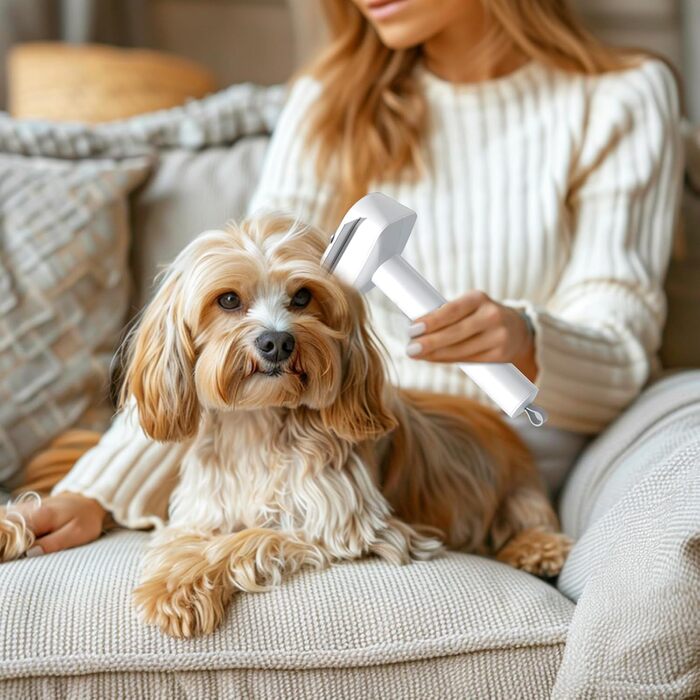 Набір для грумінгу L&W BROS. 3-в-1: гребінець, щітка для підшерстка, інструмент для видалення шерсті (двосторонній) | Для собак та котів усіх порід | Білий