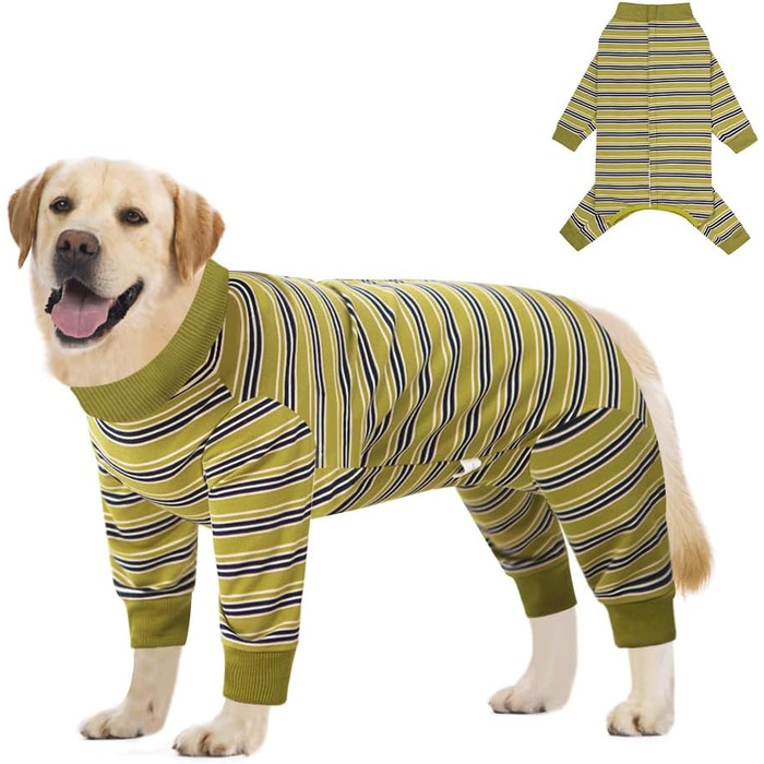 Захисний одяг для собак після операції: комбінезон для відновлення після кастрації/стерилізації (XXL, гірчичний)