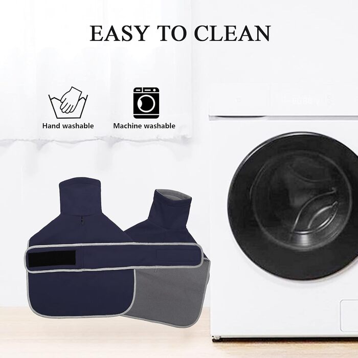 MOREZI Зимова куртка для собак, утеплена флісовою підкладкою, з регульованою застібкою-липучкою та відкидним коміром. Підходить для такс та собак середніх розмірів, колір: темно-синій, розмір S (довжина спини: 36-38 см)