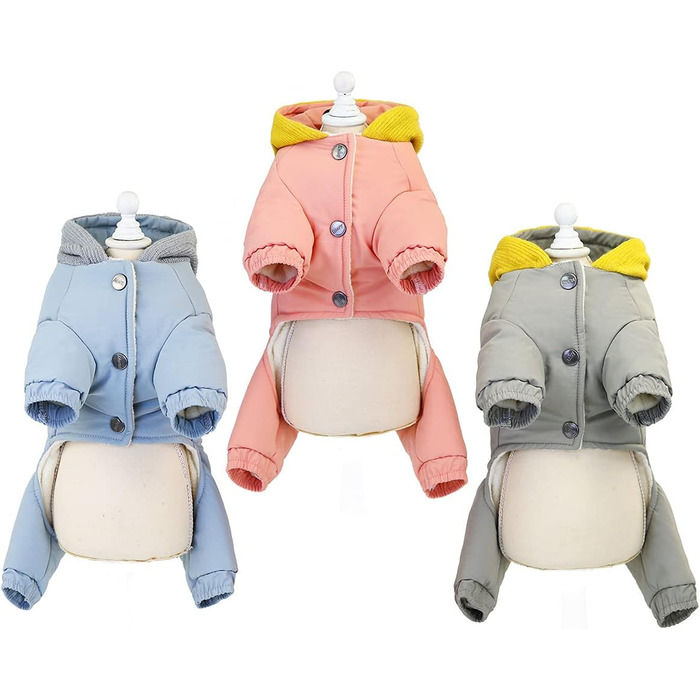 Теплий зимовий одяг для собак: теплий, непромокаючий комбінезон для собак, теплий одяг для маленьких собак і котів, сірий, M